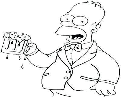 400x322 Homer With A Beer Colouring Page Happy Colouring Within Beer X