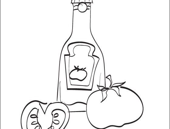 560x425 Ketchup Bottle Coloring Page Ketchup Coloring Pages Free