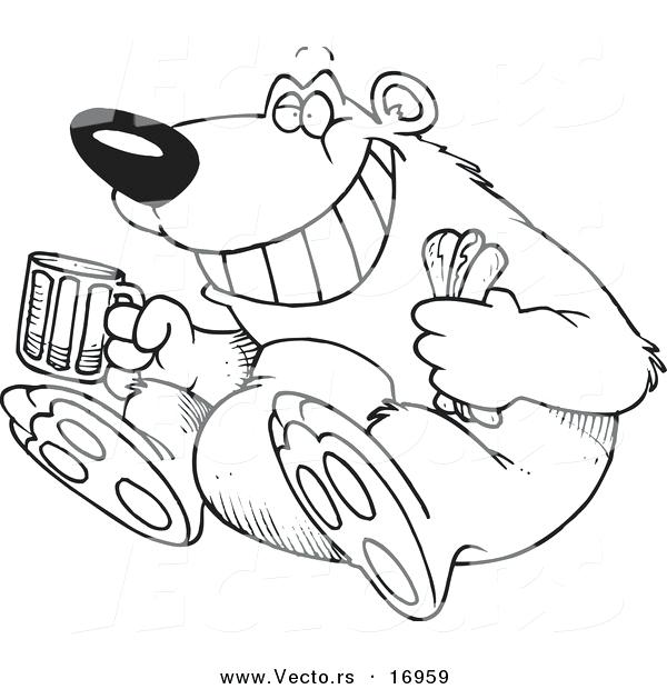 600x620 Hot Dog Coloring Pages Vector Of A Cartoon Bear Sitting With A Hot