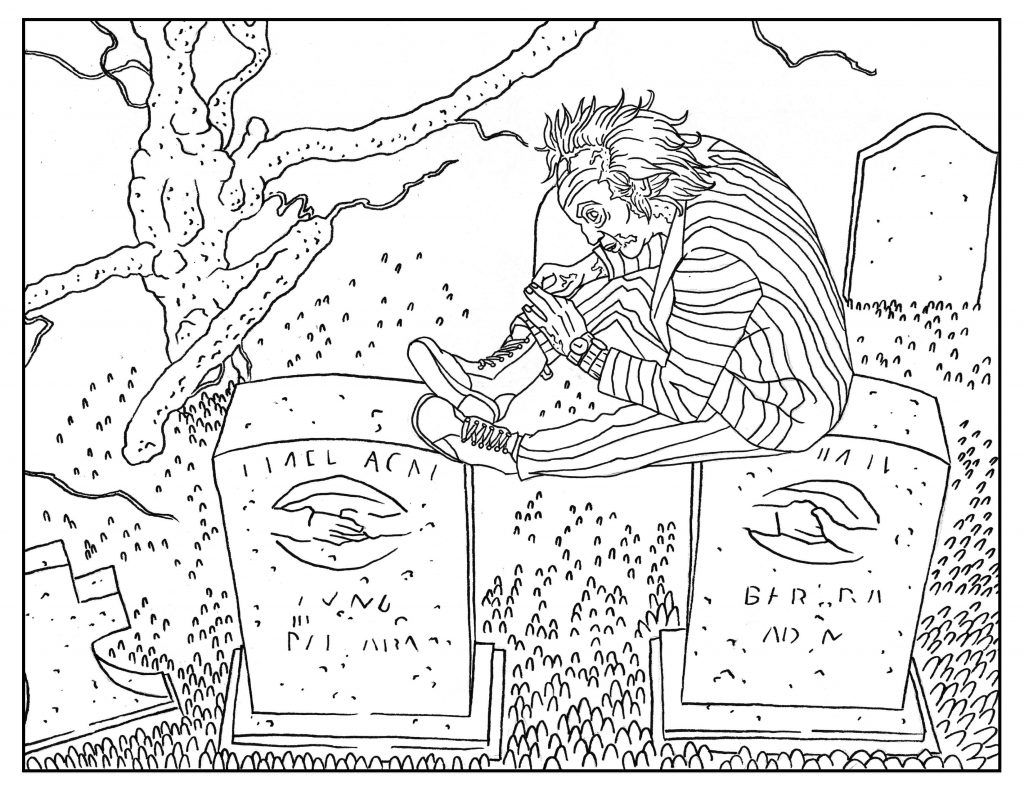 1024x791 Beetlejuice Adult Coloring Book Page Coloring Pages