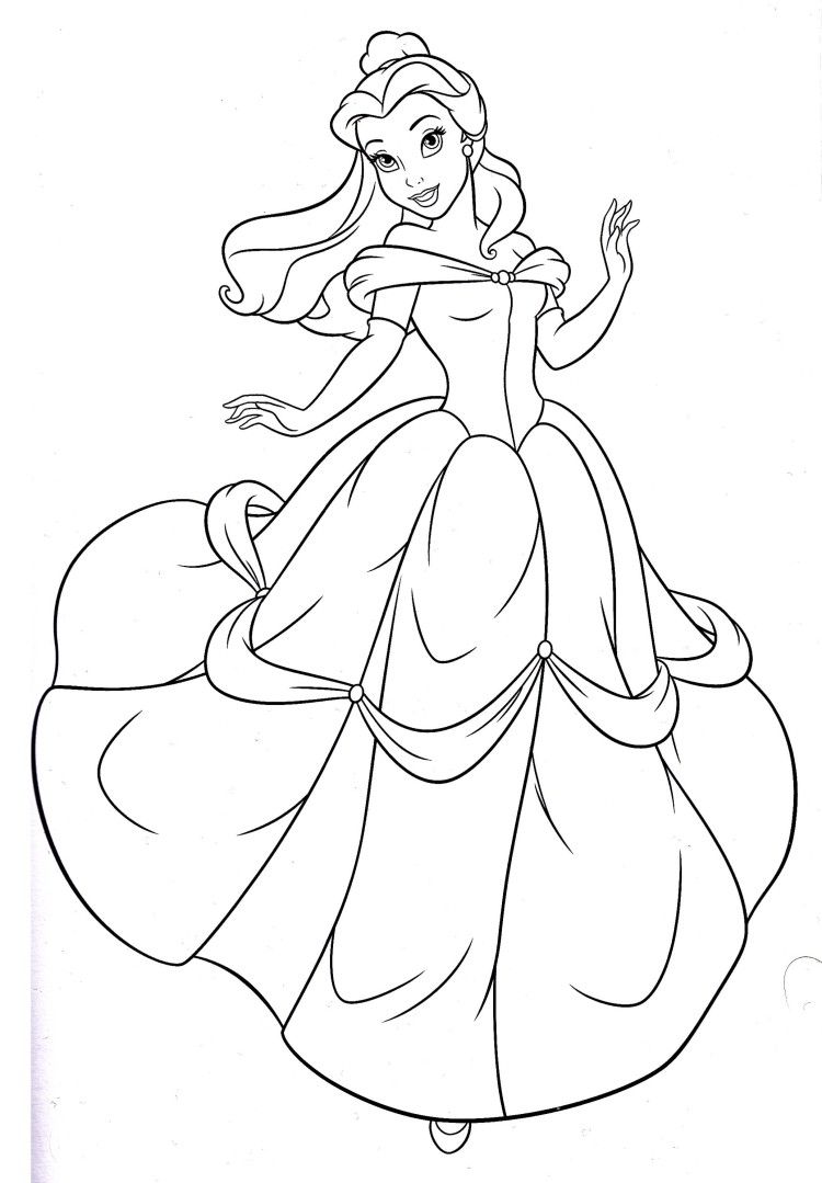 750x1079 Disney Princess Belle Coloring Pages Princess Rae