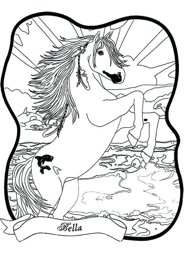 600x827 The Magical Horse And Beautiful Sunrise Coloring Pages The Magical