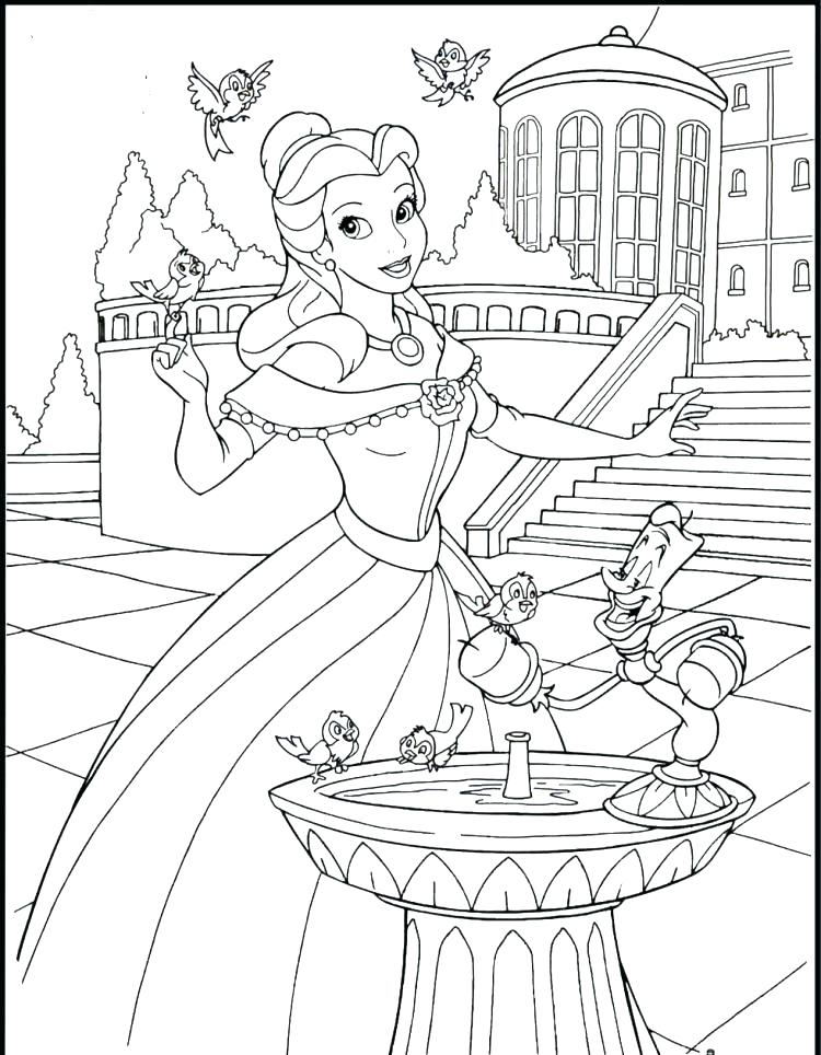 750x964 Bella Coloring Pages Belle Coloring Page Belle At The Palace