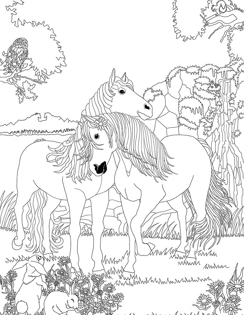 820x1060 Coloriage Chevaux Amoureux Dans Bella Sara My Coloring Pages