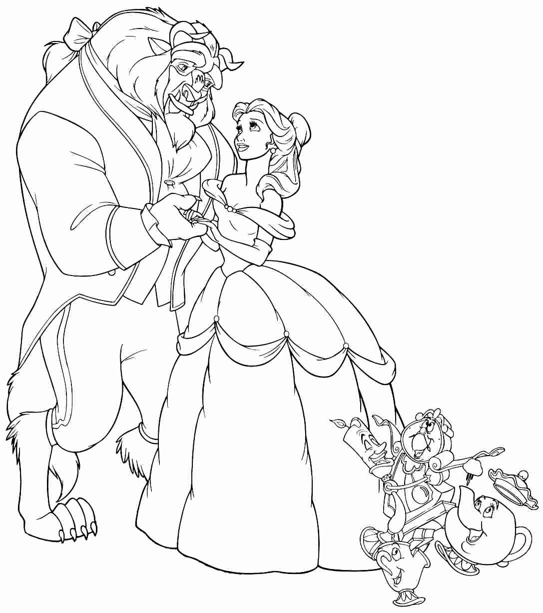 Belle And Beast Coloring Pages