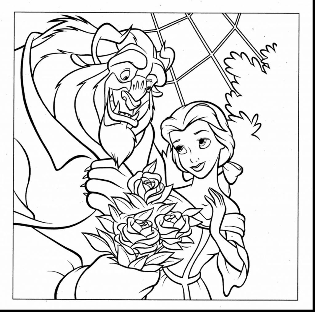 1024x1016 Cool Beauty And The Beast Coloring Page 37