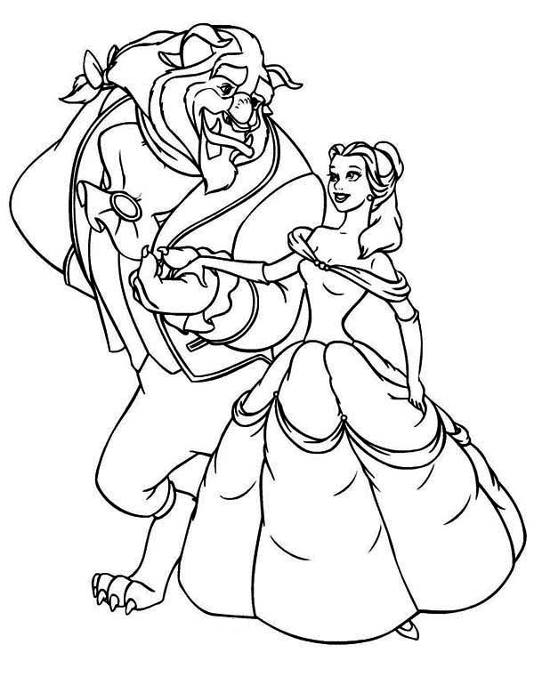 600x770 The Beast Invite Belle To Dance Coloring Page