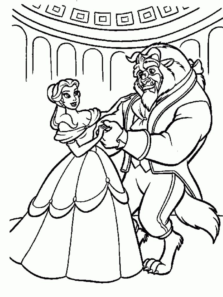 769x1024 Beauty And The Beast Coloring Pages 4