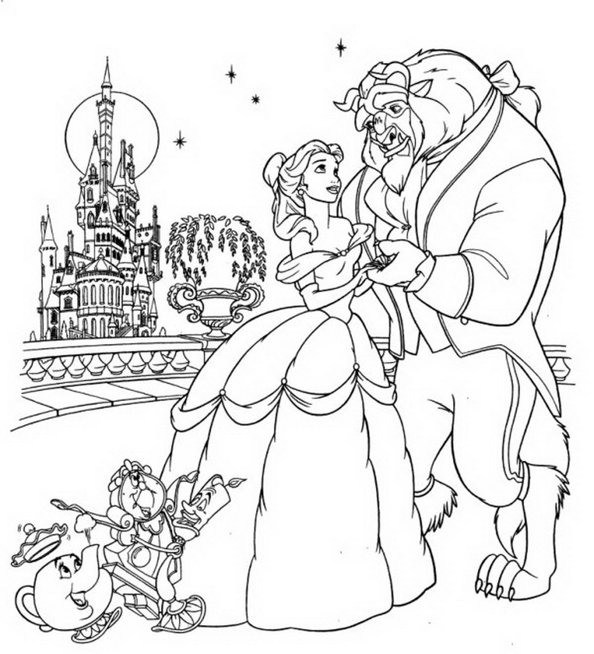 1200x1322 Beast In A Beautiful Night With Belle Coloring Page Beauty