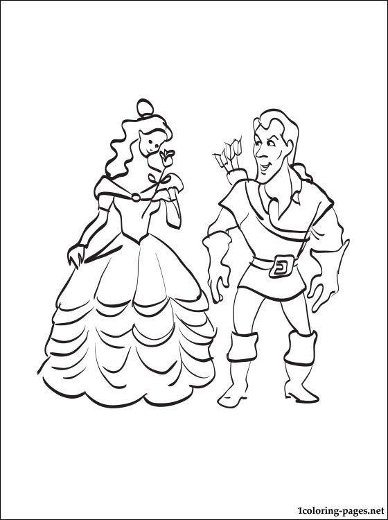 560x750 Gaston And Belle Coloring Page Coloring Pages