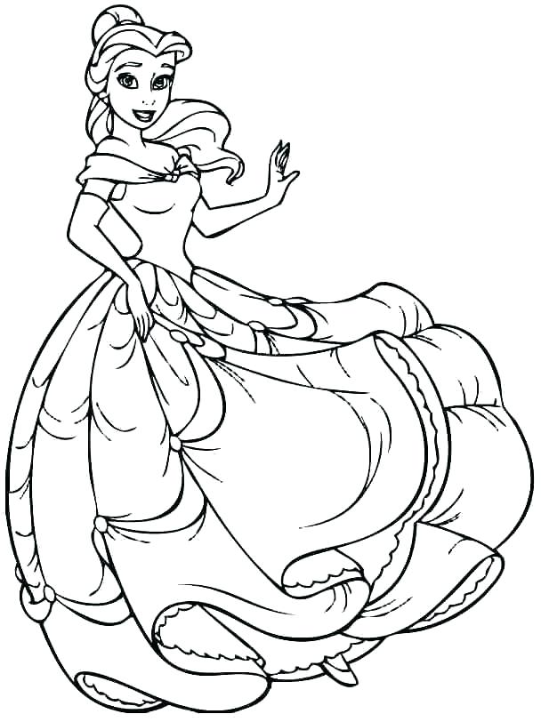 608x812 Princesses Coloring Pages Belle Coloring Pages In Addition To Full