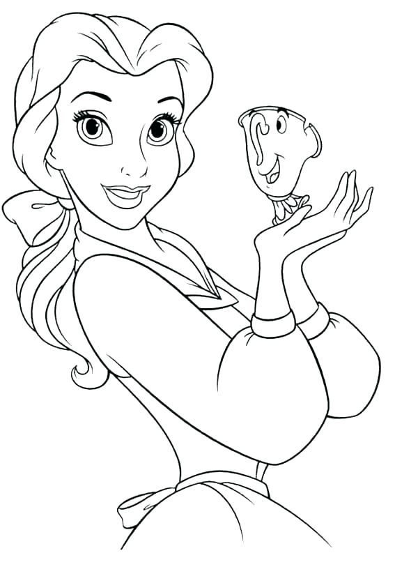 600x826 Belle Coloring Page Belle Coloring Pages Printable Princess Belle