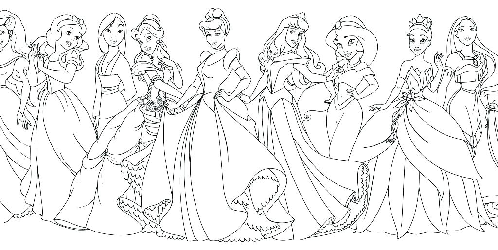 1024x514 Disney Princess Coloring Pages Pdf Marvellous Belle Coloring Pages