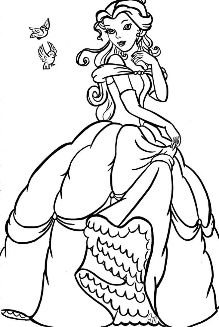 728x1089 Coloring For Kidsrincess Belleages Gamesrintable Torint Colouring