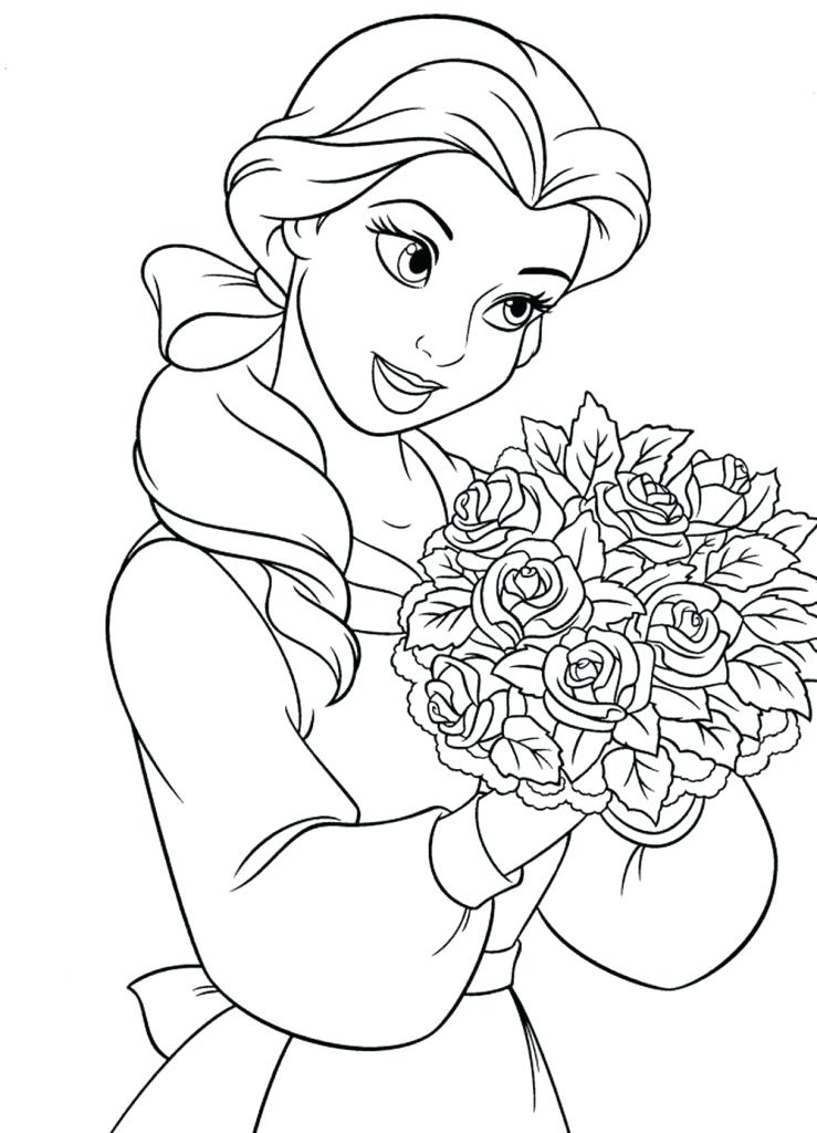 739x1024 Princess Belle Colouring Pages Print