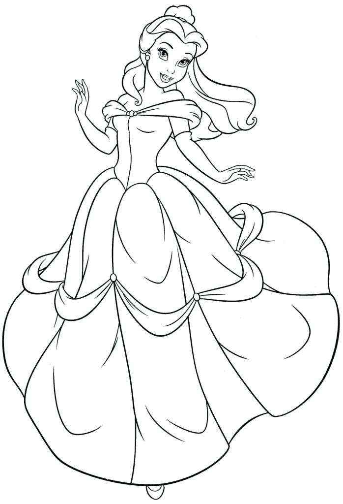 698x1024 Disney Princess Belle Para Colorear Belle Princess Coloring Pages