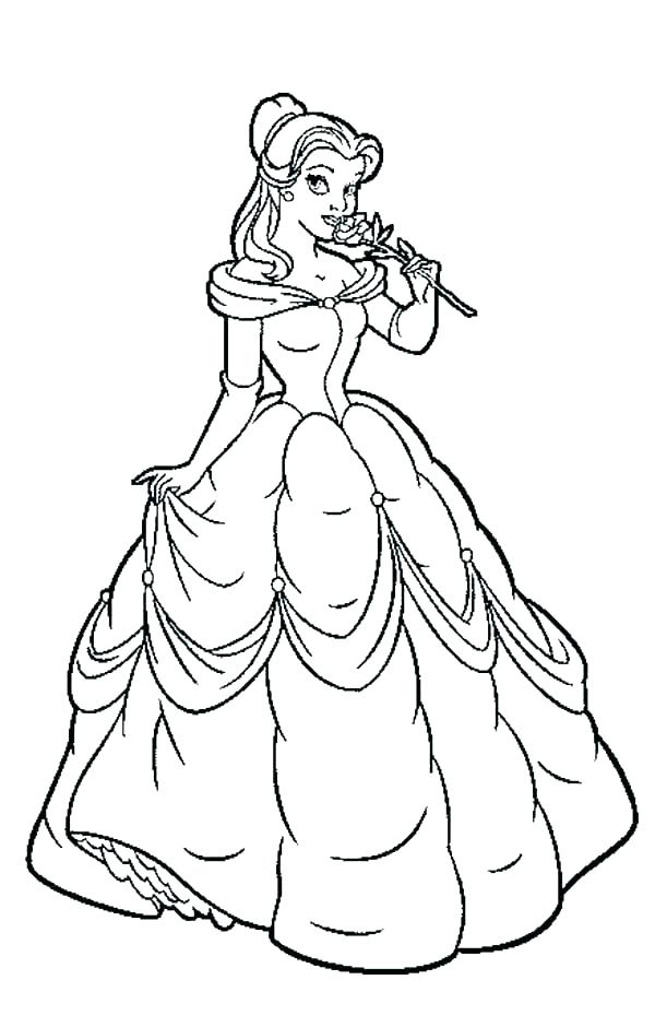 600x940 Coloring Pages Belle Princess Printable Coloring Pages Belle