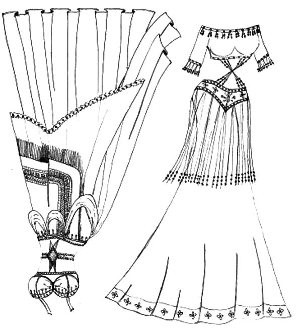 600x652 Mexican Belly Dancer Dress Coloring Pages Color Luna