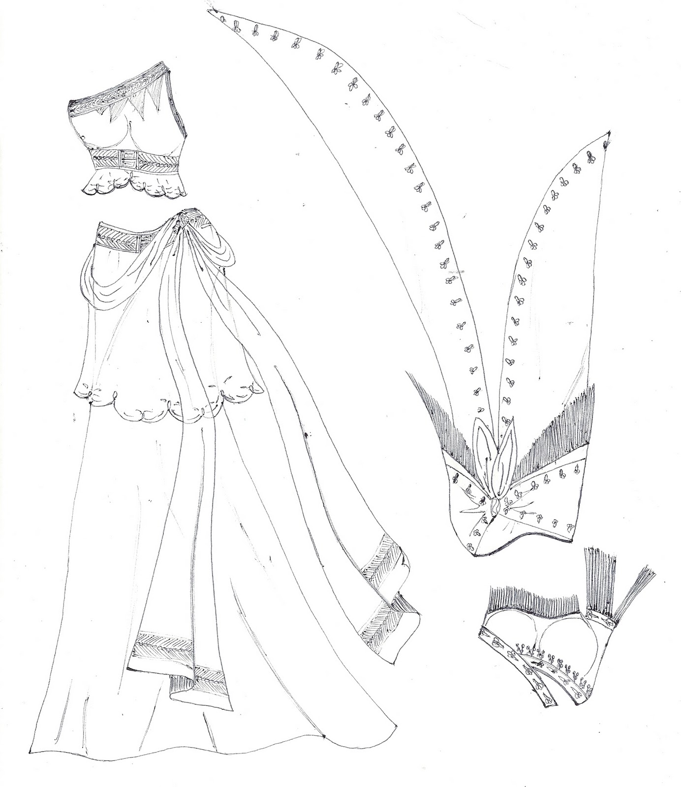 1384x1600 Paper Doll Eve~ Belly Dancer Costumes Coloring Page. Trajes De