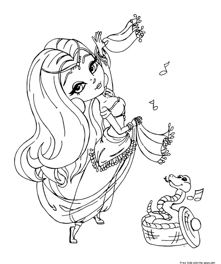 736x878 Printable Beautiful Girl Belly Dancer Coloring Book Pages