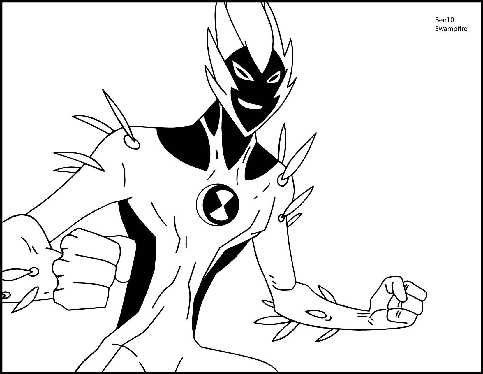 1658x1283 Ben Ten Omniverse Coloring Pages New Ben 10 Alien Force Swampfire