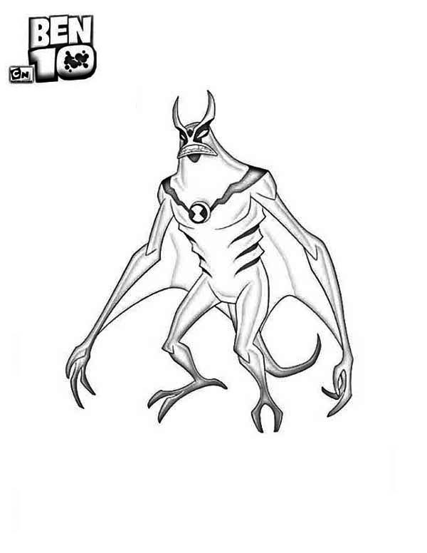 600x776 Jetray From Ben 10 Alien Force Coloring Page