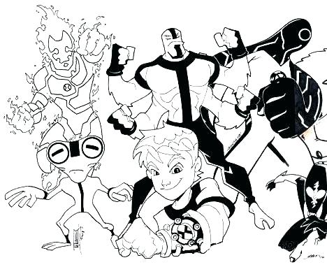 468x382 Ben 10 Alien Force Coloring Pages Swampfire Alien Force Free