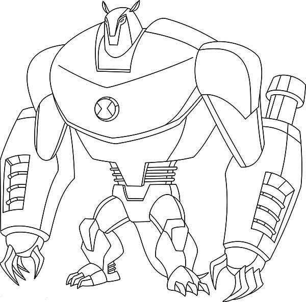 600x593 Ben 10 Aliens Coloring Page