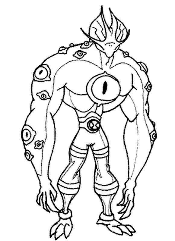 580x800 Eye Guy Ben 10 Coloring Pages
