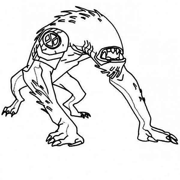 600x600 Wildmutt From Ben 10 Coloring Page