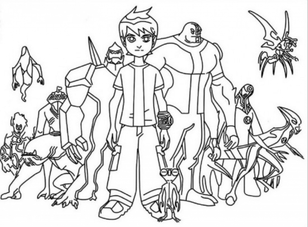 1024x757 Stylist Design Ben 10 Coloring Pages Printable Games Mom Junction