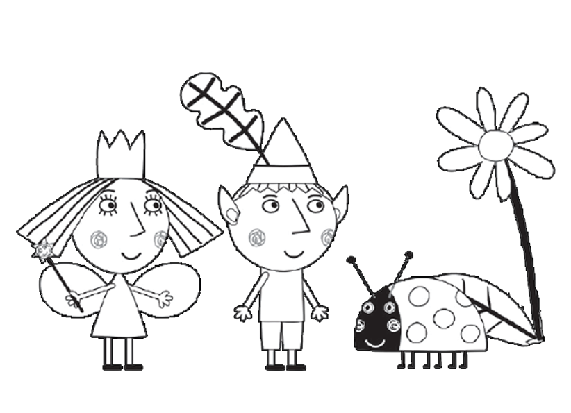822x595 Ben Holly Printable Colouring Pages Little Kingdom Ben