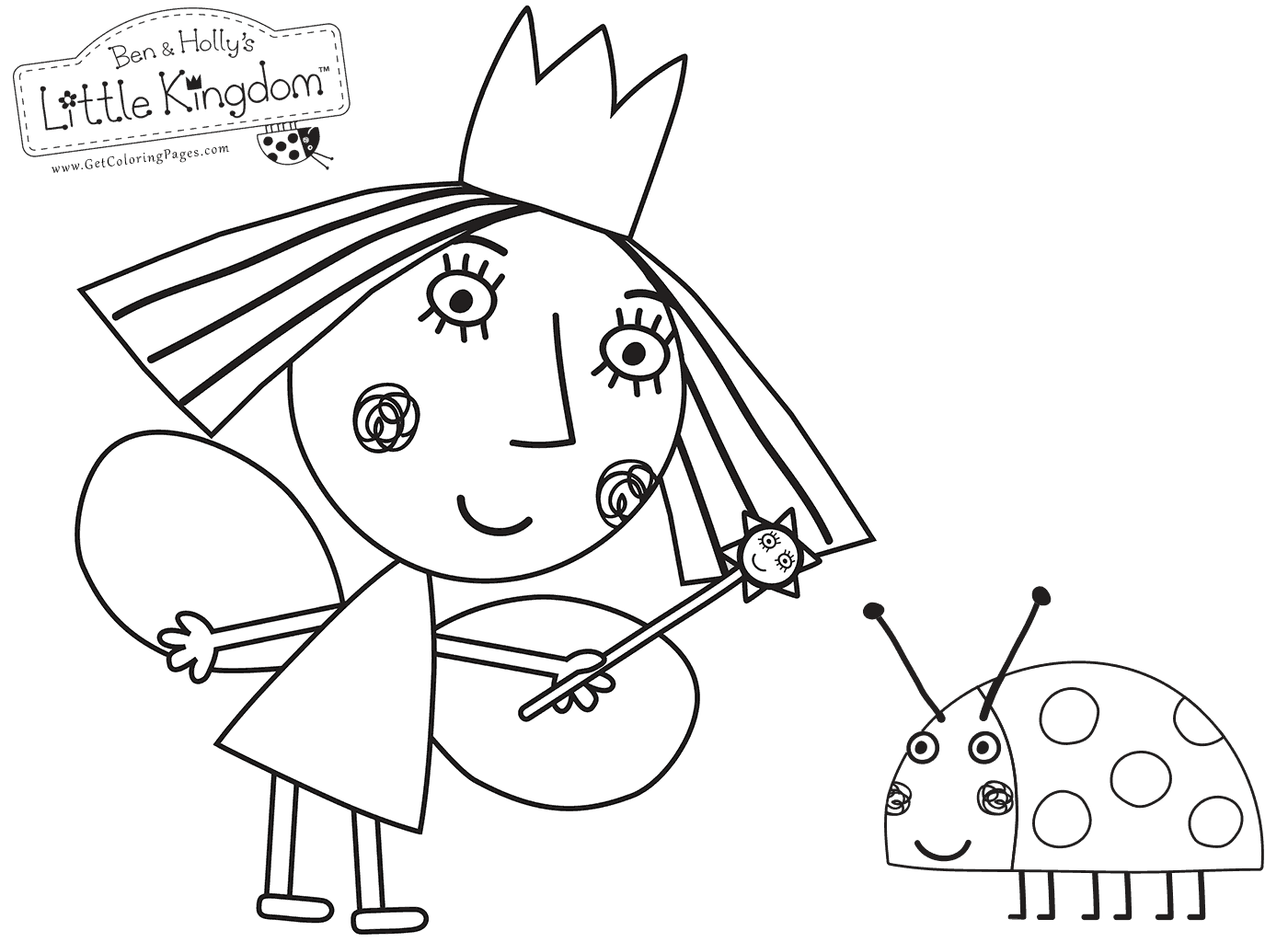 1400x1024 Holly Coloring Page From Ben And Holly Little Kingdom