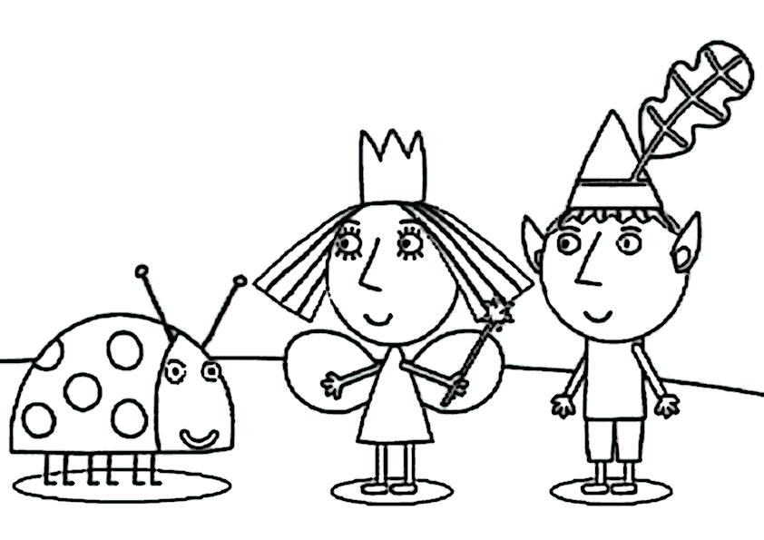 842x595 Ben And Holly Coloring Pages Holly And Three Great Friends In