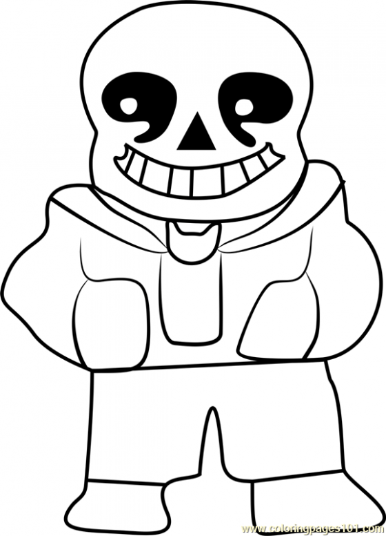 560x776 Sans Undertale Coloring Page Free Undertale Coloring Pages Bendy
