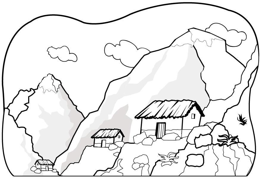 872x611 Mountain Coloring Page 7