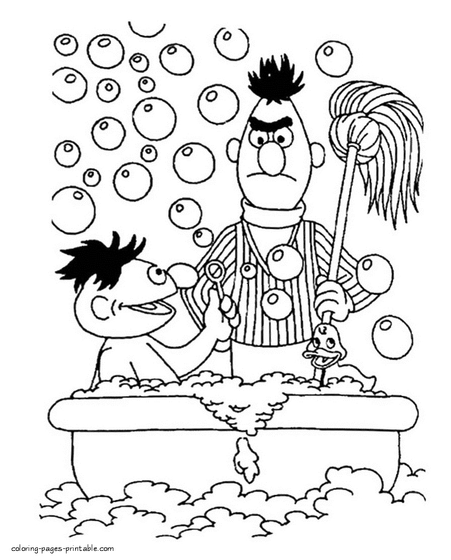 895x1110 Bert And Ernie Coloring Pages