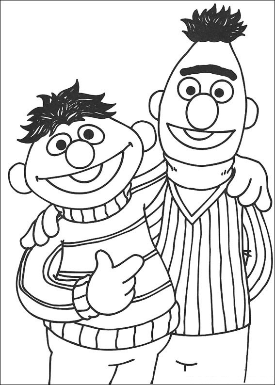 567x794 Ernie And Bert Moviecartoon Color Pgs Sesame