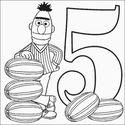 400x400 Bert Number 5 Coloring Pages Printfree