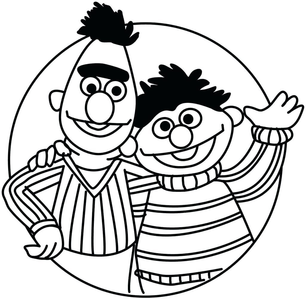 1024x999 Lujo Bert Y Ernie Para Colorear Embellecimiento