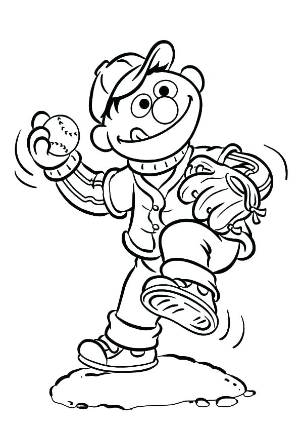 600x839 Bert And Ernie Coloring Pages Coloring Pages Play Baseball