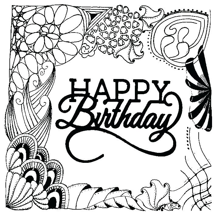 711x711 Adult Coloring Pages Happy Birthday Happy Birthday Coloring Pages