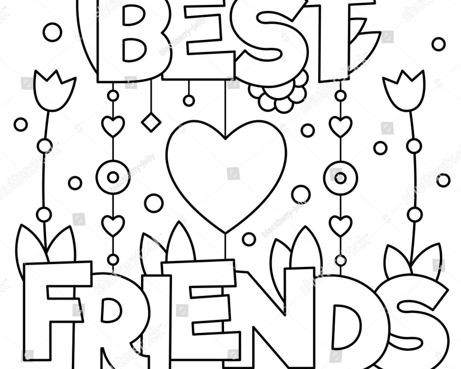 1500x1200 Best Friend Coloring Pages For Girls Free General Printable Sheets