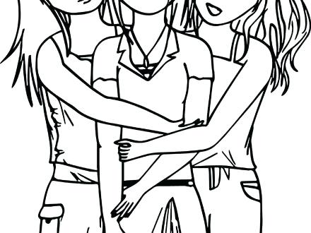 440x330 Best Friends Coloring Pages Printable Three Best Friends Coloring