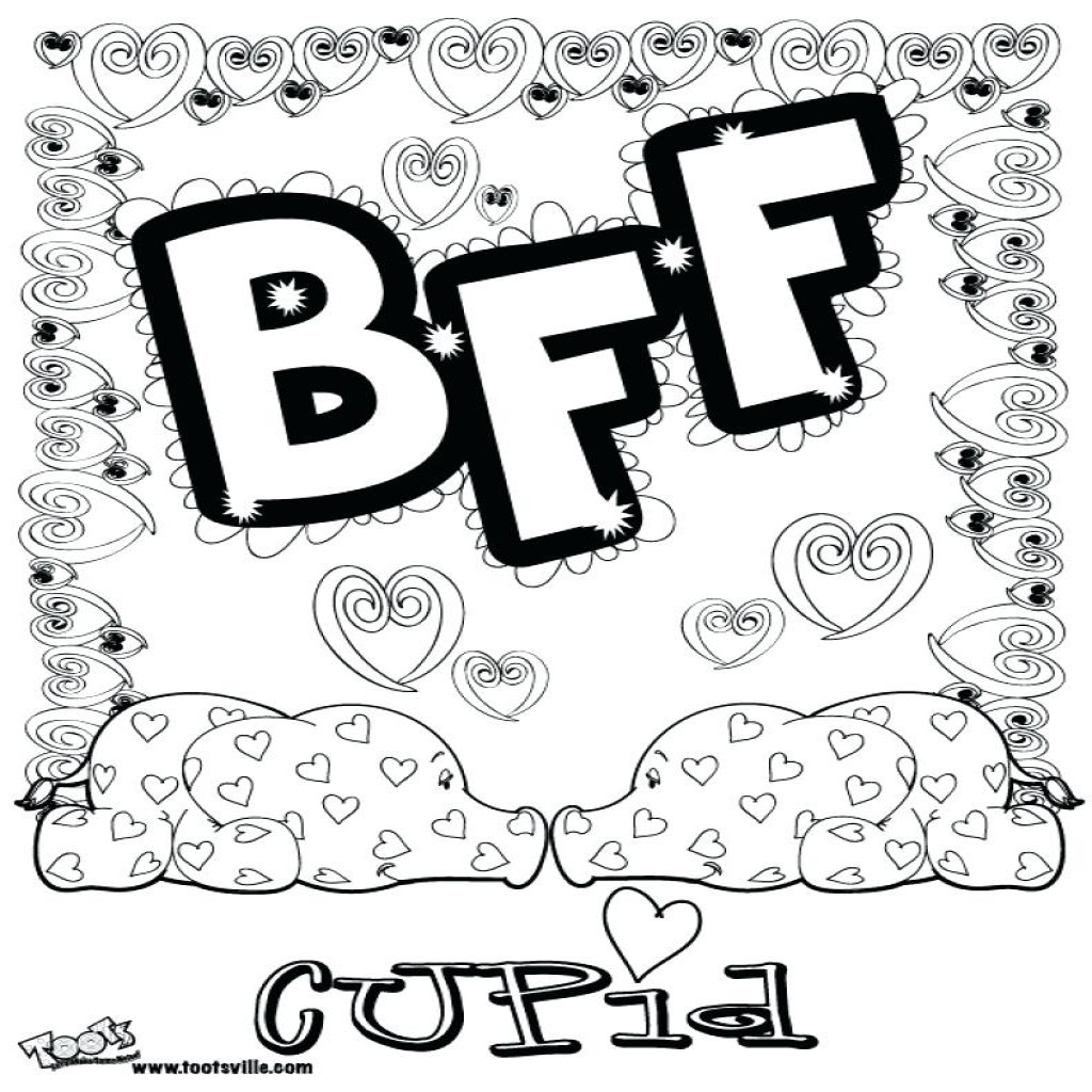 1024x1024 Best Friends Forever Coloring Page Free Printable Pages Of Bff