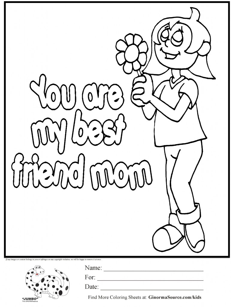 771x1024 Mothers Day Best Friend Mom Coloring Page
