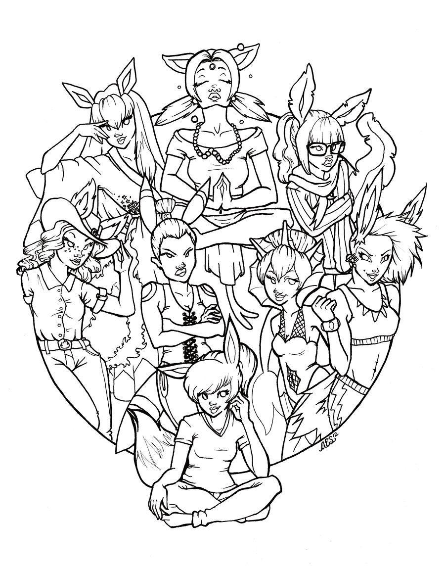 900x1152 Best Pokemon Coloring Pages Eevee Evolutions Picture Of To Print