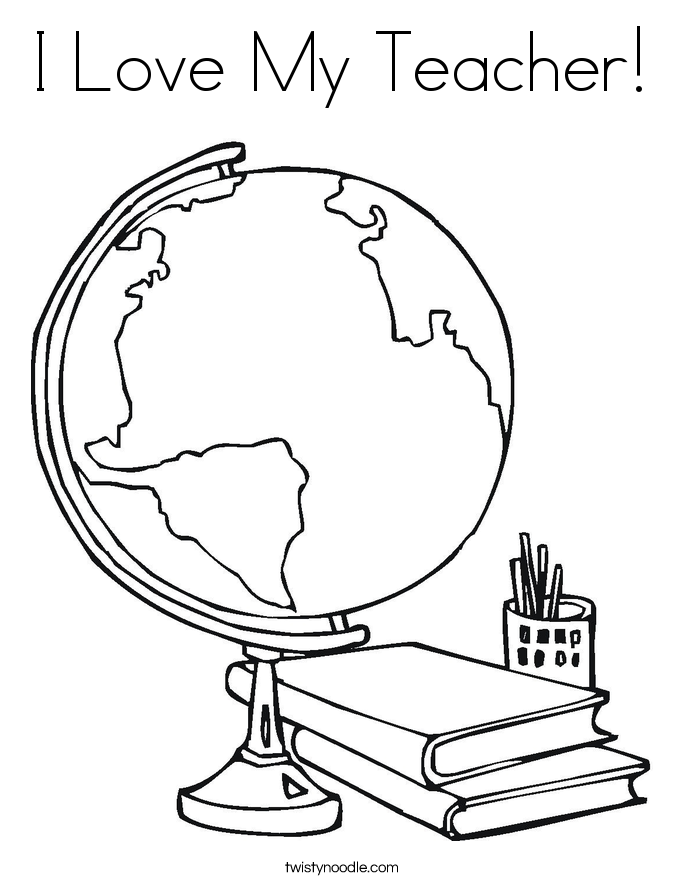 685x886 I Love My Teacher Coloring Page