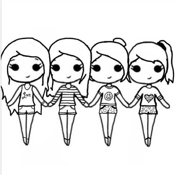612x612 Drawing How To Draw A Best Friend Picture Step By Step Plus How