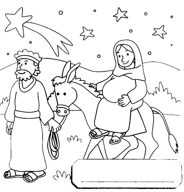 600x626 Mary And The Donkey Travel To Bethlehem Coloring Pages Best
